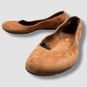 Merrell Mimix Bond Suede Ballet Flats 8.5 Oak Brown Comfort Round Toe